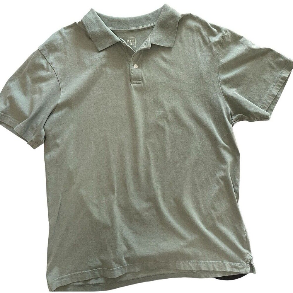 Gap Polo Sage Green Mens Size LARGE Classic Soft Casual Comfortable Jersey